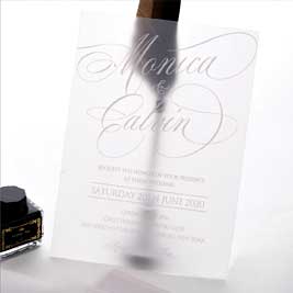 Vogue Script UV Printing Wedding Invitation